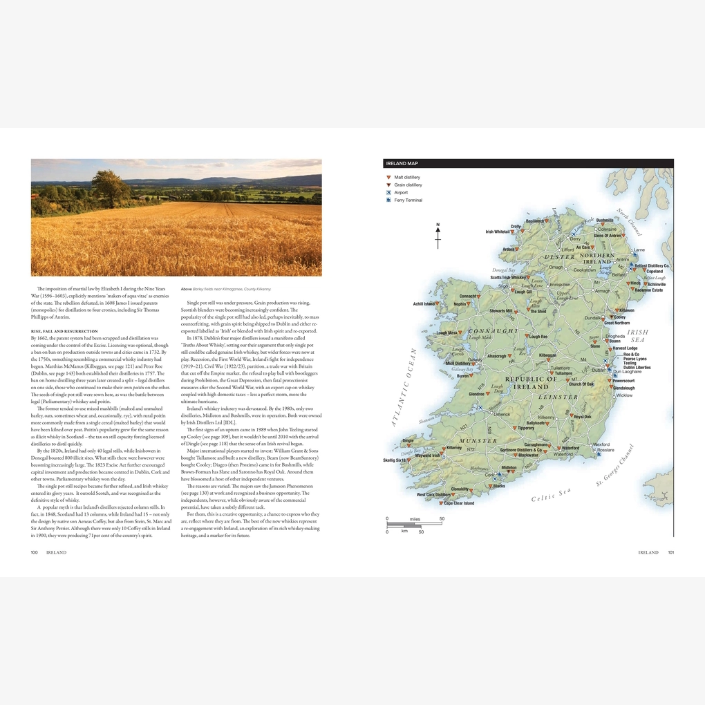 An interior spread on the whisky of Ireland.